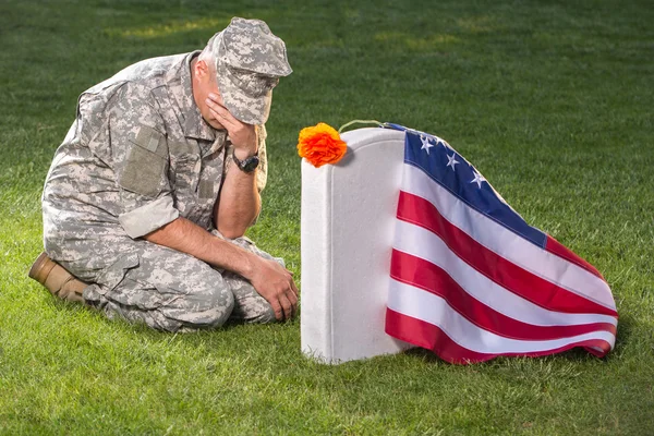 Amerykański żołnierz. Dzień pamięci — Zdjęcie stockowe