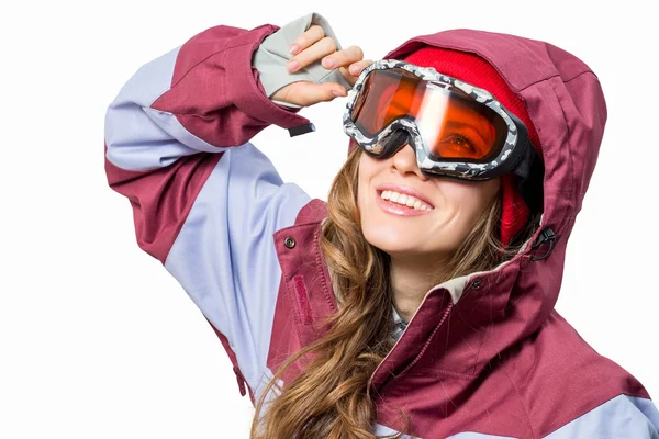 Vackra ski kvinna — Stockfoto
