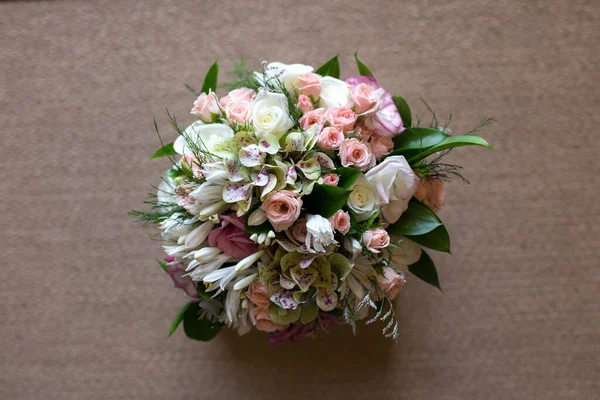 Belo Buquê Flores Nupciais Coloridas Para Aquele Dia Especial Gran — Fotografia de Stock