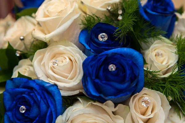 Belo Buquê Flores Nupciais Coloridas Para Aquele Dia Especial Gran — Fotografia de Stock