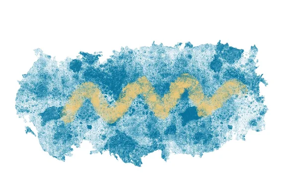Иллюстрация синего пятна с желтым зигзагом — стоковое фото