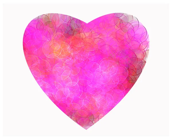 Illustration d'un cœur aéré fait de bulles roses, pour la Saint Valentin, amour. — Photo