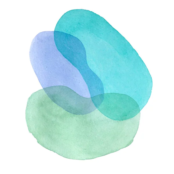 Υπόβαθρο λεκέδες ακουαρέλα επικολλάται η μία στην άλλη, μπλε πασχαλιά πράσινο. — Φωτογραφία Αρχείου