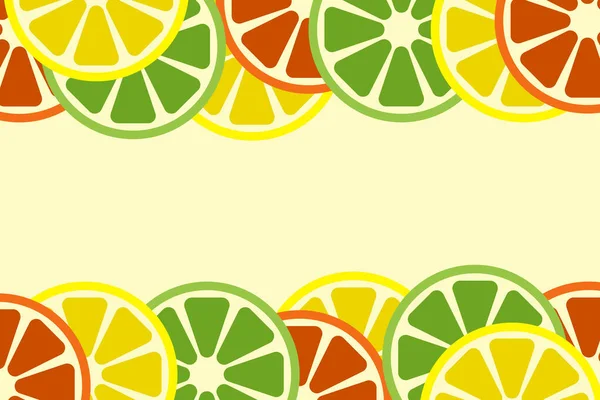 Знамя с цитрусовым лаймом апельсиновый грейпфрутовый лимон, рамка из фруктов. Для баннера, фона, фона, упаковки. — стоковый вектор