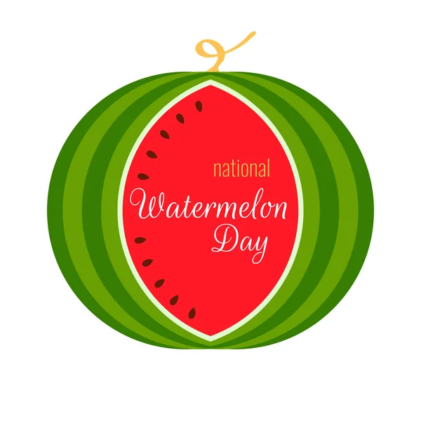 Nationaler Tag der Wassermelone. Vector Icon Sticker Logo Vector Banner Design Drucken — Stockvektor