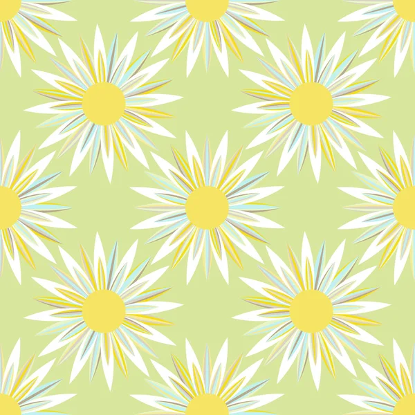 Patrón de manzanilla sin costuras, colores pastel, fondo neutro universal, telón de fondo, cubierta, embalaje, textiles, envoltura. — Vector de stock