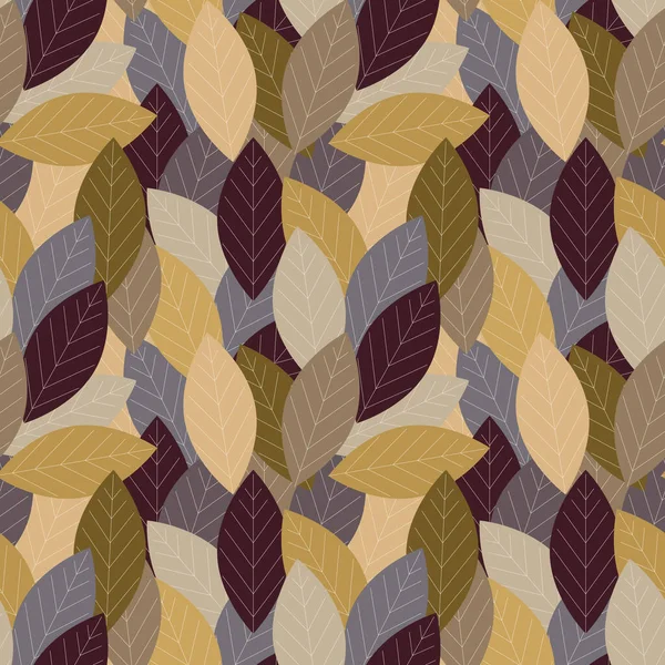 Herfst bladeren naadloos patroon, laurier, eenvoudig. Voor achtergrond, achtergrond, omslag, verpakking, verpakking. — Stockvector