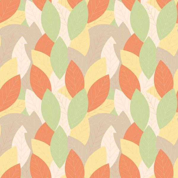 Autumn leaves seamless pattern , laurel, pastel color . For background, backdrop, cover, wrapper, packaging. — Stock Vector