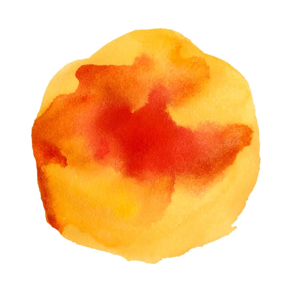 Autumn желто-оранжевое векторное пятно акварели, для фона, обратный капель. На белом фоне. — стоковый вектор