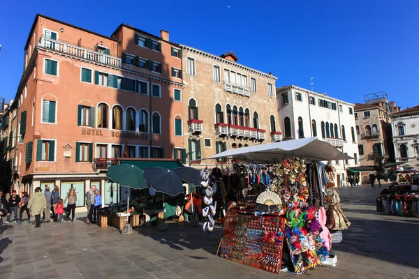 Venice Italy March 2016 Typical Piazza Campo Heart Venice Shops — Foto Stock