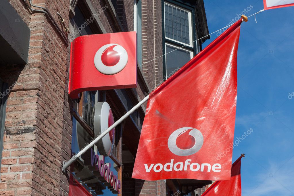 Amsterdam, The Netherlands, August 23, 2016: Vodafone logo. Vodafone Group is a British telecommunications company headquartered in London and with its registered office in Newbury, Berkshire.