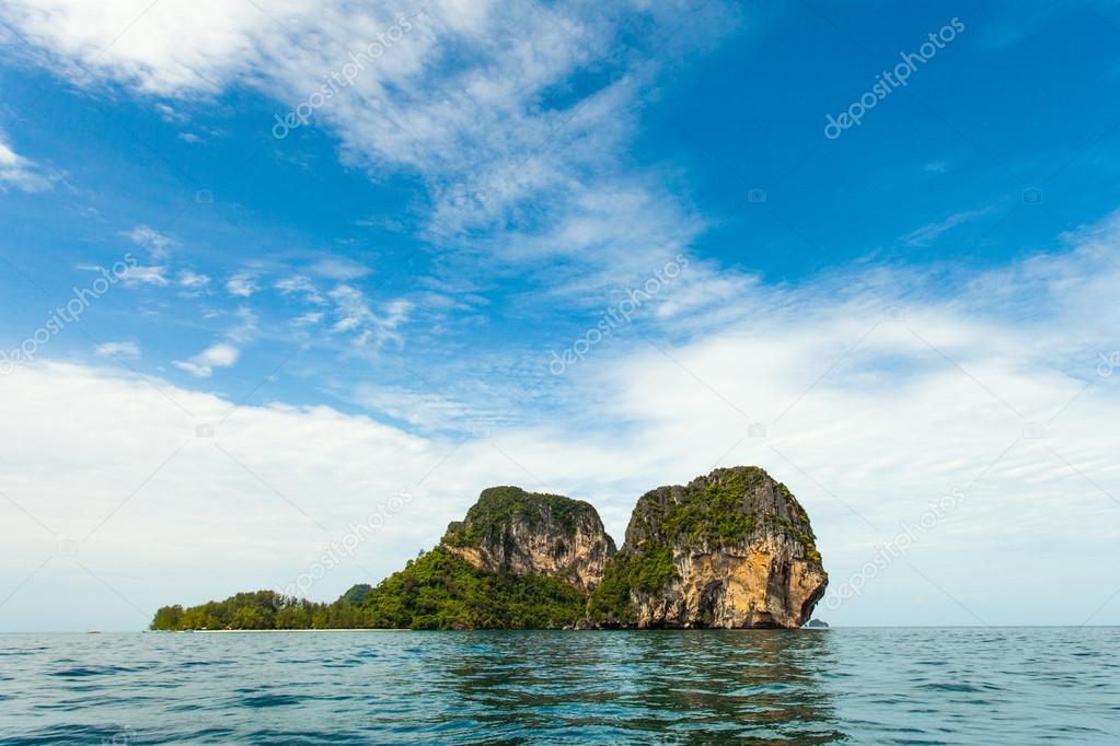 Thai Island with blue sky and sea