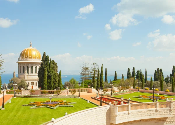 En vacker bild av de bahai trädgårdarna i haifa israel. — Stockfoto