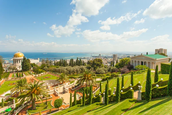 Et vakkert bilde av Bahai-hagene i Haifa Israel . – stockfoto