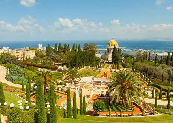 Haifa İsrail bahai bahçelerin güzel bir resim. — Stok fotoğraf