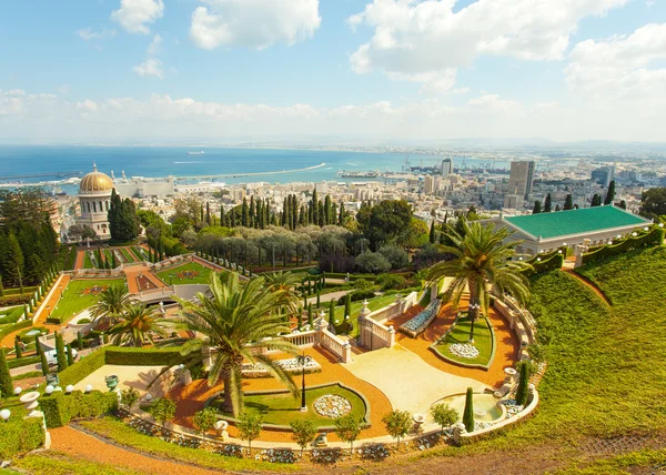 Bahai 정원 하이파 이스라엘에서의 아름 다운 그림. — 스톡 사진