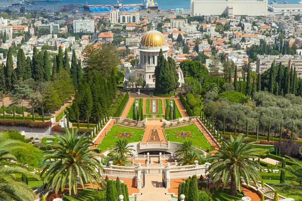 En vacker bild av de bahai trädgårdarna i haifa israel. — Stockfoto