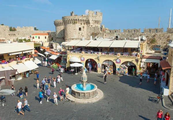 Rhodes régi város központjától tér látképe — Stock Fotó