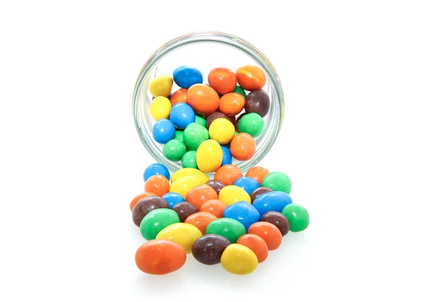 Chocolate candy in a glass jar — Stock Photo, Image