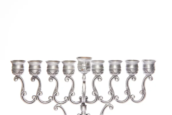 Silbermenorah — Stockfoto