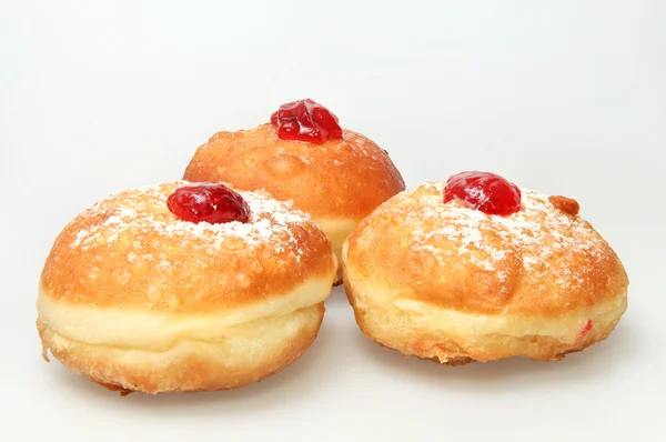 Hanukkah doughnut - Traditional jewish holiday food. — Stock Photo, Image