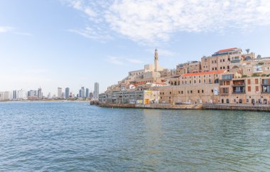Jaffa Tel Aviv ile görünüm içinde belgili tanımlık geçmiş