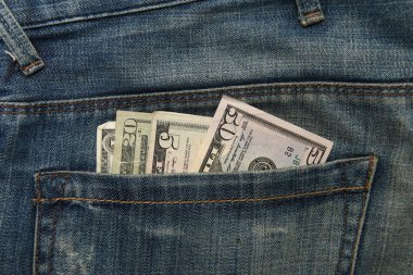 Doları Not kot pantolon ön cep