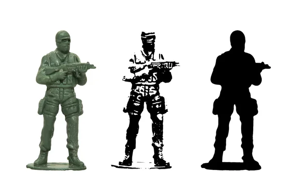 Plastic speelgoed soldaat vector — Stockvector