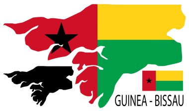 Gine-Bissau-harita ve bayrak vektör