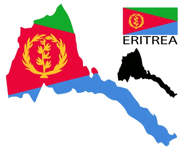 Eritrea - Mapa y bandera — Archivo Imágenes Vectoriales