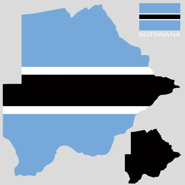 Botswana - mapa a vlajka vektorový — Stockový vektor