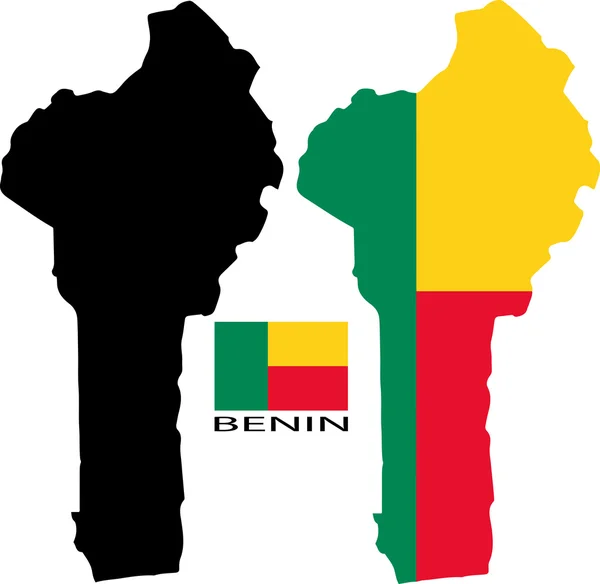 Benin - mapa i flaga wektor — Wektor stockowy