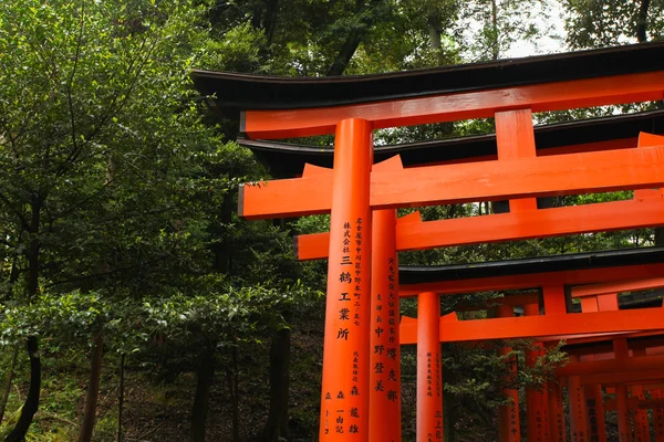 Τορίι πύλες στο ιερό Φουσίμι Inari-Taish στο Κιότο της Ιαπωνίας — Φωτογραφία Αρχείου