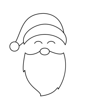 Hafif bir arkaplanda çizgilerle çizilmiş Noel Baba 'nın vektör çizimi.