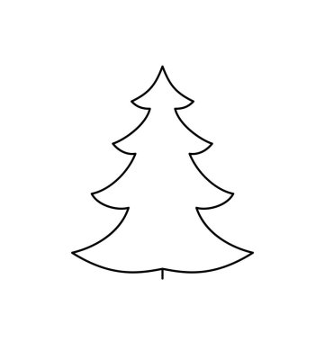 Işıklı arka planda siyah çizgileri olan Noel ağacı.