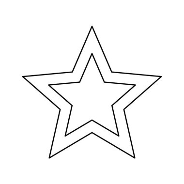 Işık arkaplanındaki çizgilerle çizilmiş bir yıldızın vektör çizimi.