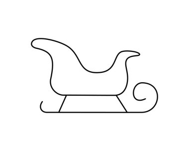 Hafif arkaplan çizgileri olan Noel Baba kızağının vektör çizimi.