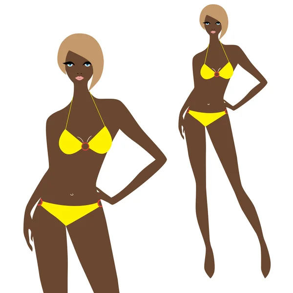 Modello in bikini — Vettoriale Stock