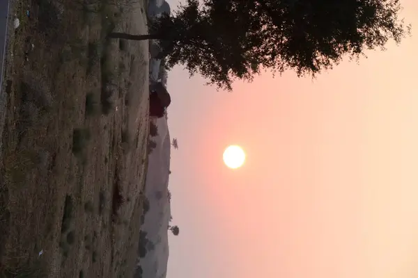 Krásný Výhled Východ Slunce Písečných Dunách Rajasthan — Stock fotografie