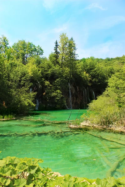 Blauwe Water Lake Plitvice, Kroatië — Stockfoto