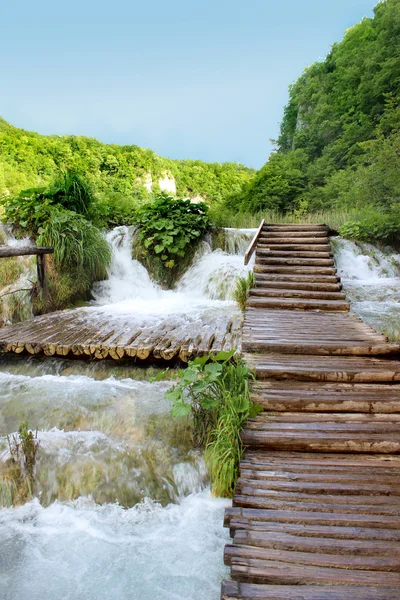 Magická jízda Plitvická jezera, Chorvatsko — Stock fotografie