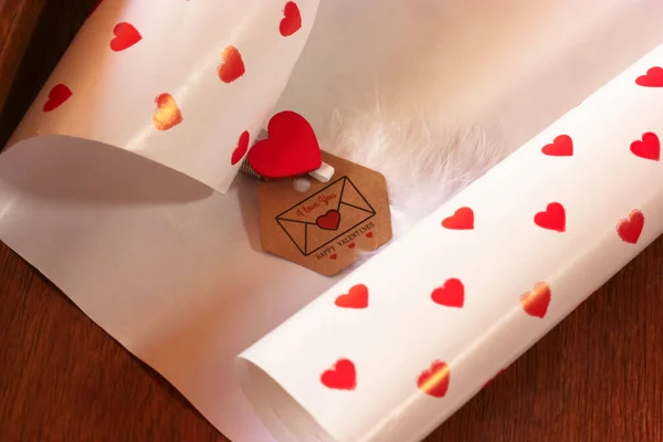 Brown Envelope Love Note Loved One Valentine Day Inscription Love — Foto Stock