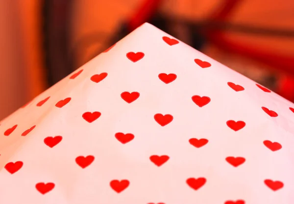 Background Valentine Day All Lovers Day Red Little Hearts White — Stock Photo, Image