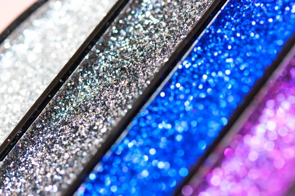 Glitter Gekleurde Oogschaduw Palet Voor Make Samenstelling Van Felgekleurde Zilveren — Stockfoto
