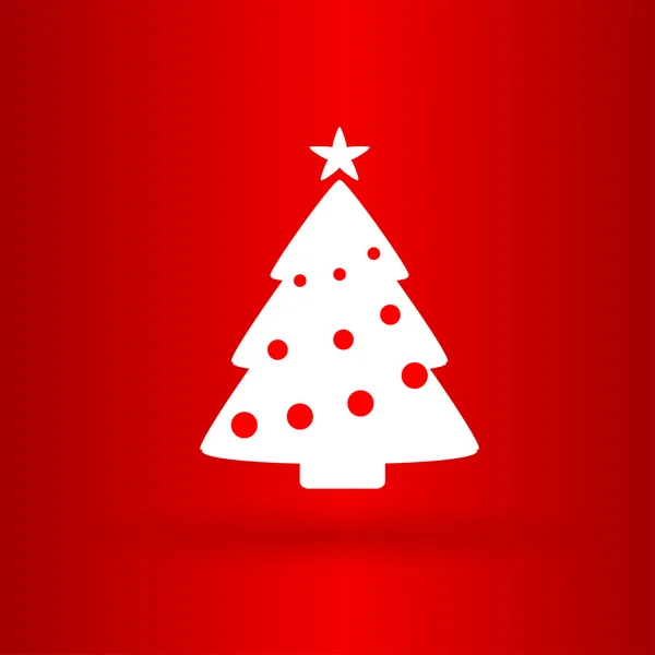 Nice  Christmas tree on the red background — Stock Vector