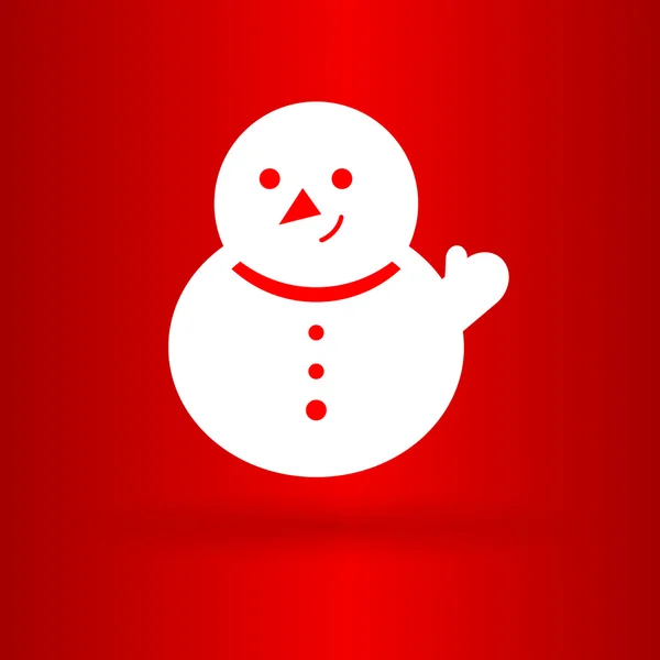 Nice snowman  on the red background — Stock Vector