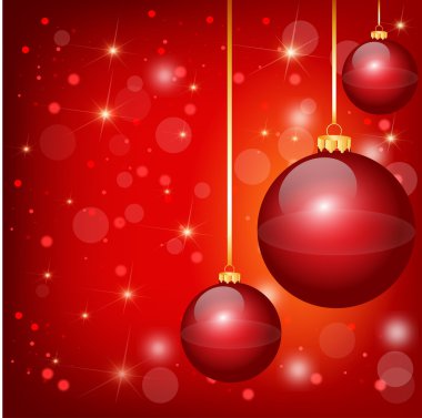 Güzel kırmızı Noel topları