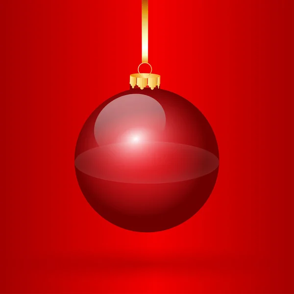 अच्छा एक लाल क्रिसमस बॉल — स्टॉक वेक्टर