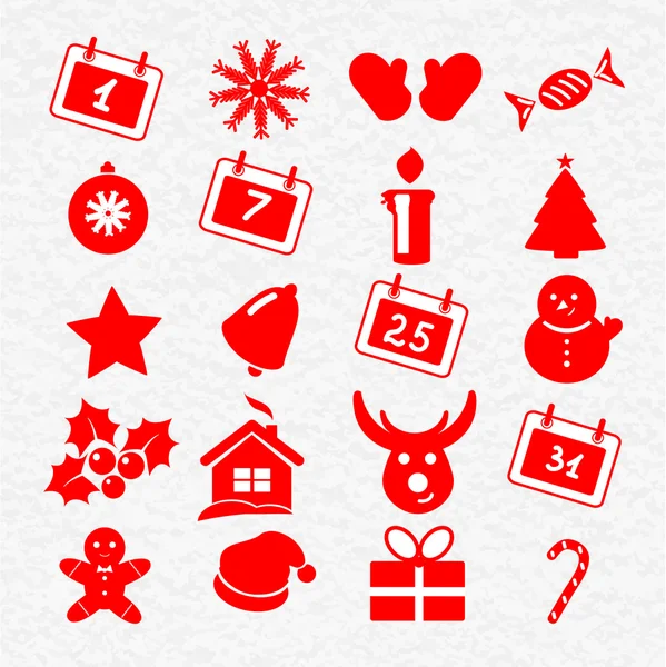 Collection of funny christmas icons — Stock Vector