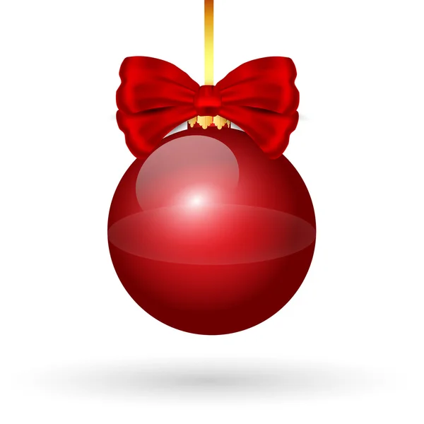 素敵の赤いクリスマス ボール 1 つ — ストックベクタ